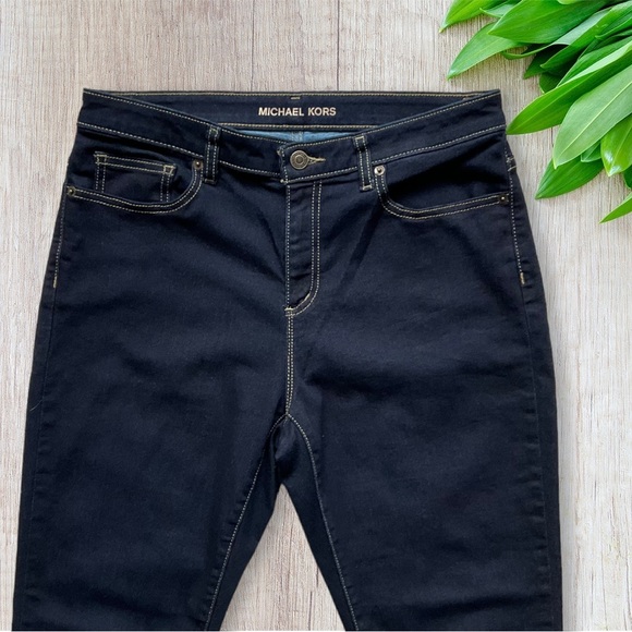 Michael Kors Izzy Skinny Dark Wash Stretch Jeans - Picture 3 of 13